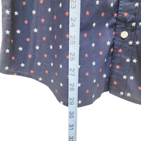 Mens Goodfellow Co Navy Star Printed Short Sleeve Button-Up Shirt Slim Fit SZ L - Picture 6 of 7